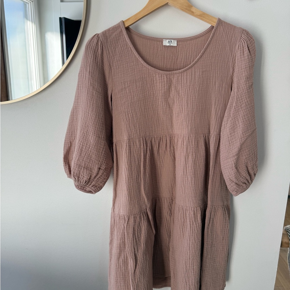 NLT Dusty Rose Textured babydoll dress